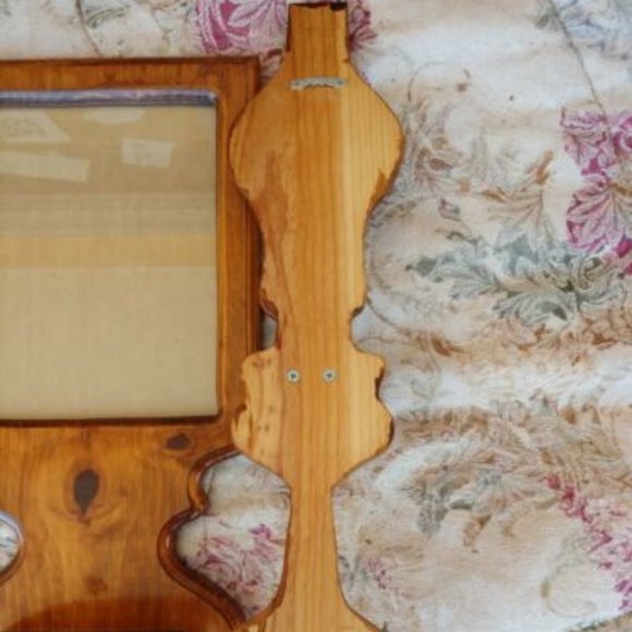 👁️‍🗨️WOOD 3 PIECES✅ Vintage  Wood Picture Frame & Candle Sconce Set Price Firm - Picture 4 of 16